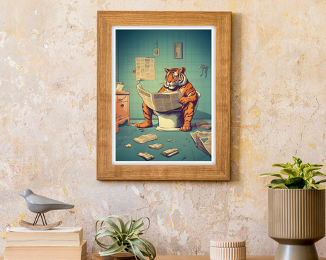 Tiger on Toilet Poster