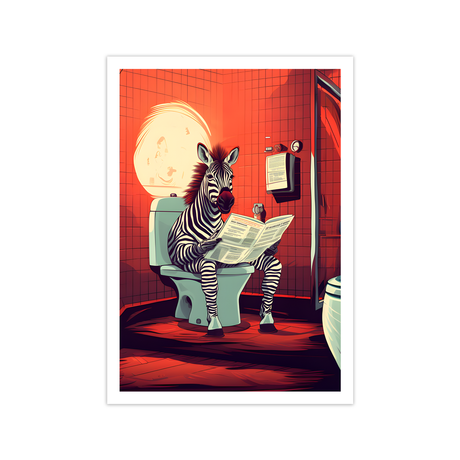 Zebra on Toilet Poster