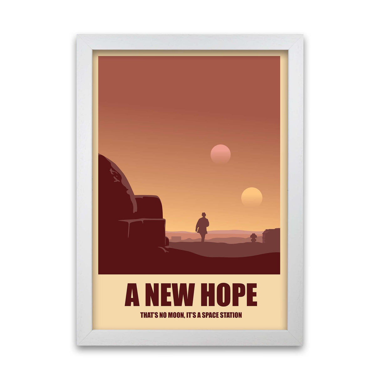 a new hope poster in a white frame